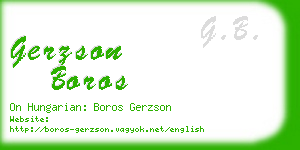 gerzson boros business card